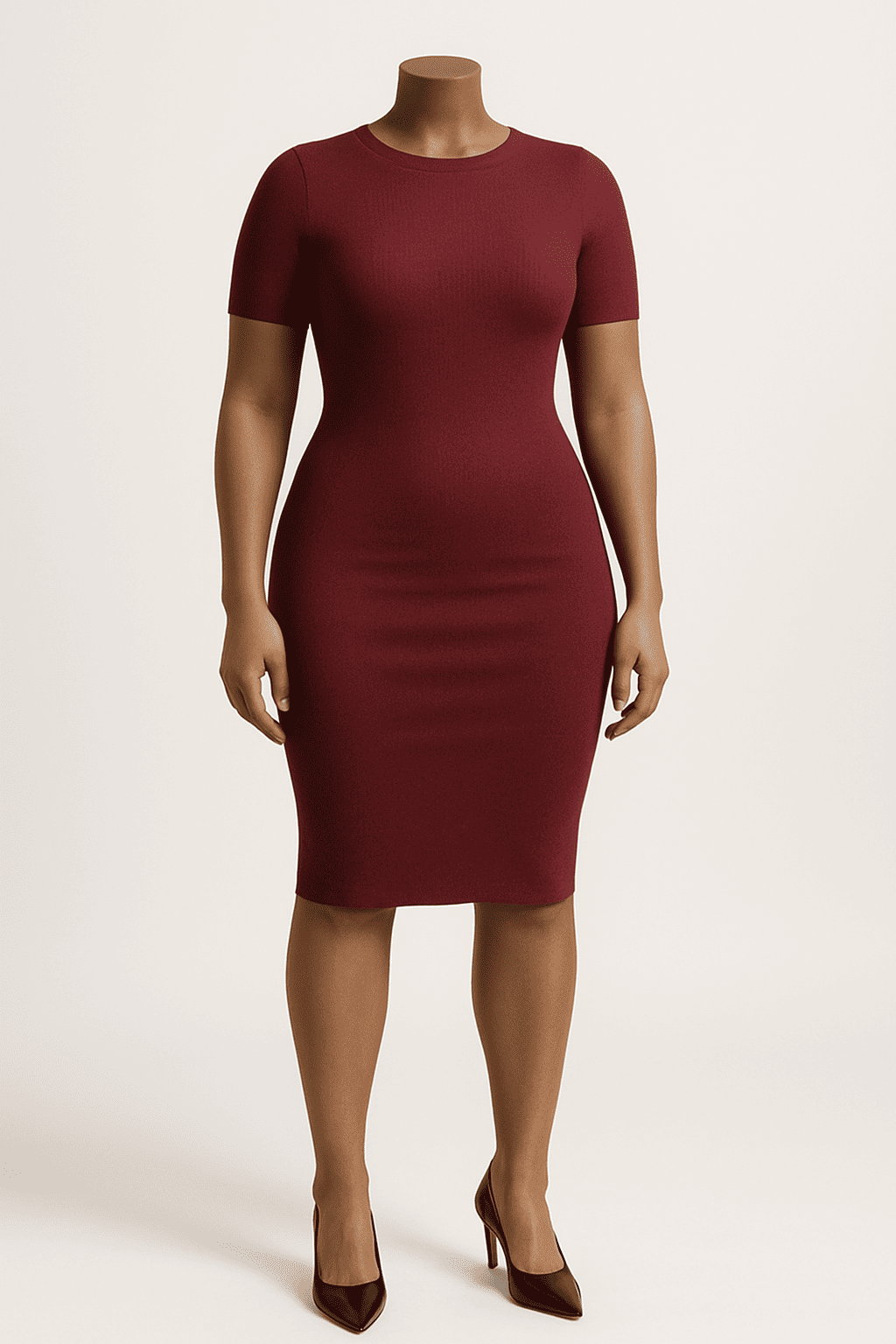 Burgundy Dress on Manikin